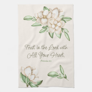 Förtroende för Lord Elegant Bible Verse Botanical Kökshandduk