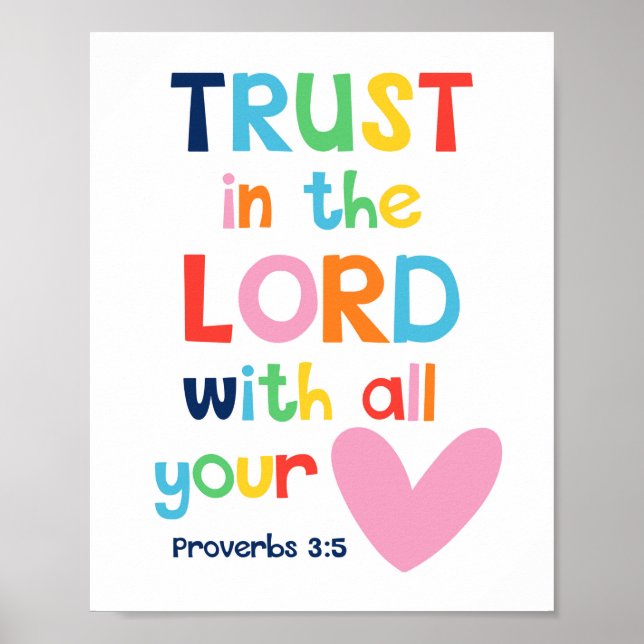 Förtroende för Lord Kids Christian Bible Verse Pos Poster (Framsidan)