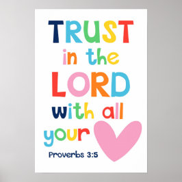 Förtroende för Lord Kids Christian Bible Verse Pos Poster