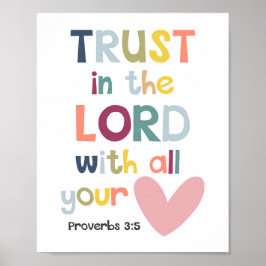 Förtroende för Lord Kids Christian Bible Verse Poster