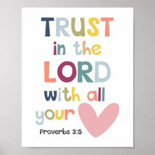 Förtroende för Lord Kids Christian Bible Verse Poster
