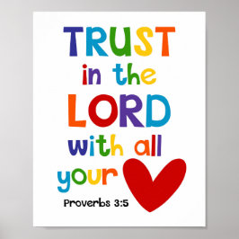 Förtroende för Lord Kids Christian Bible Verse Poster