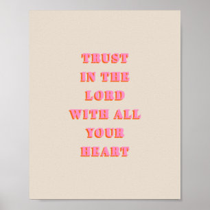 Förtroende för Lord Proverbs 3:5-6 Bible Verse-cit Poster