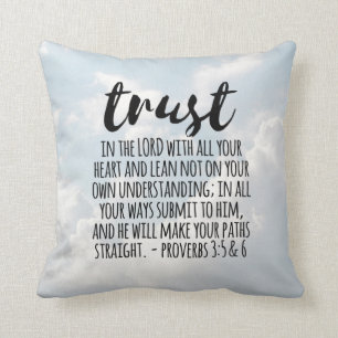 Förtroende för Lord Proverbs 3:5-6 Kudde