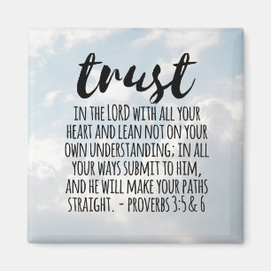 Förtroende för Lord Proverbs 3:5-6 Magnet