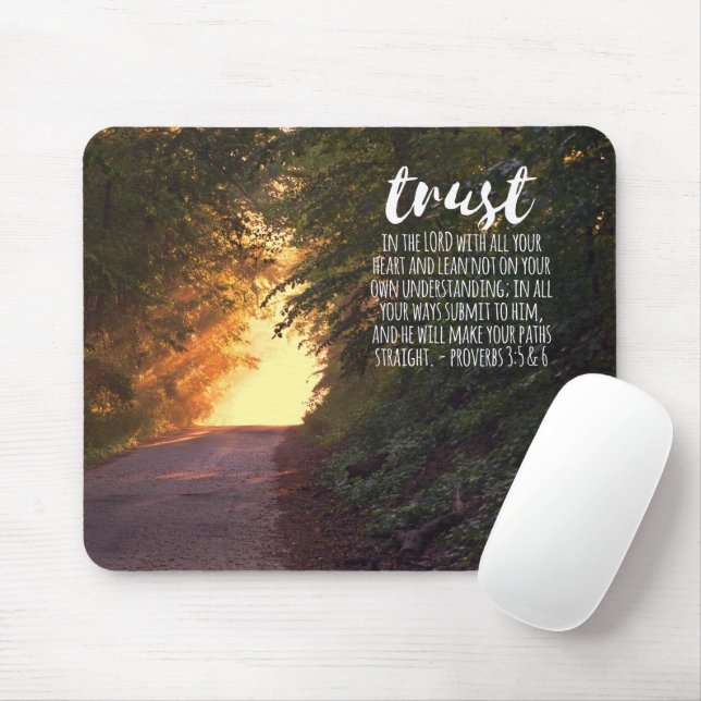 Förtroende för Lord Proverbs 3:5-6 Musmatta (Med mus)