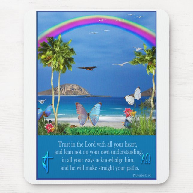 Förtroende för Lord Proverbs 3:5-6 Musmatta (Framsidan)