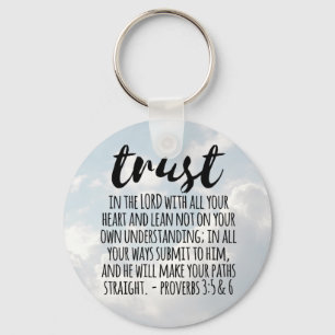 Förtroende för Lord Proverbs 3:5-6 Nyckelring