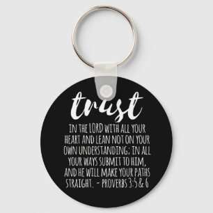 Förtroende för Lord Proverbs 3:5-6 Nyckelring