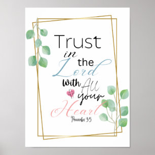 Förtroende för Lord Proverbs 3:5 Poster