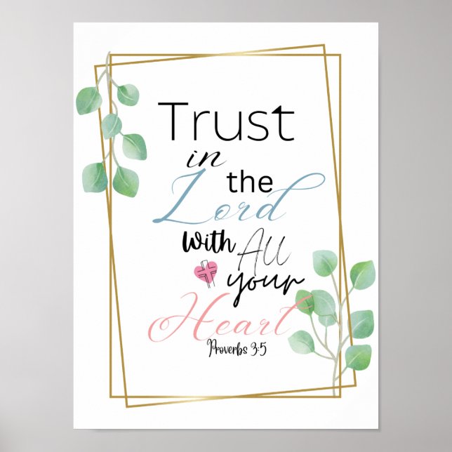 Förtroende för Lord Proverbs 3:5 Poster (Framsidan)