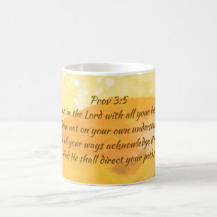 Förtroende för Lord Scripture Guld Bible Kaffemugg