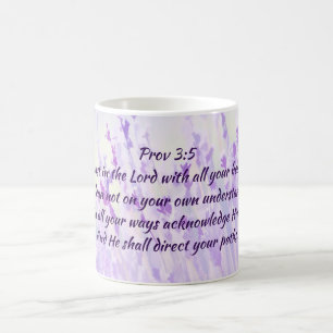 Förtroende för Lord Scripture Lavender Flowers Kaffemugg