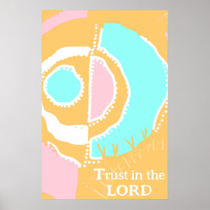 Förtroende för Lord Sunrise Ethnic Circle Peach Poster