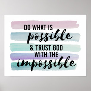 Förtroende Gud inspirerande kristen Poster