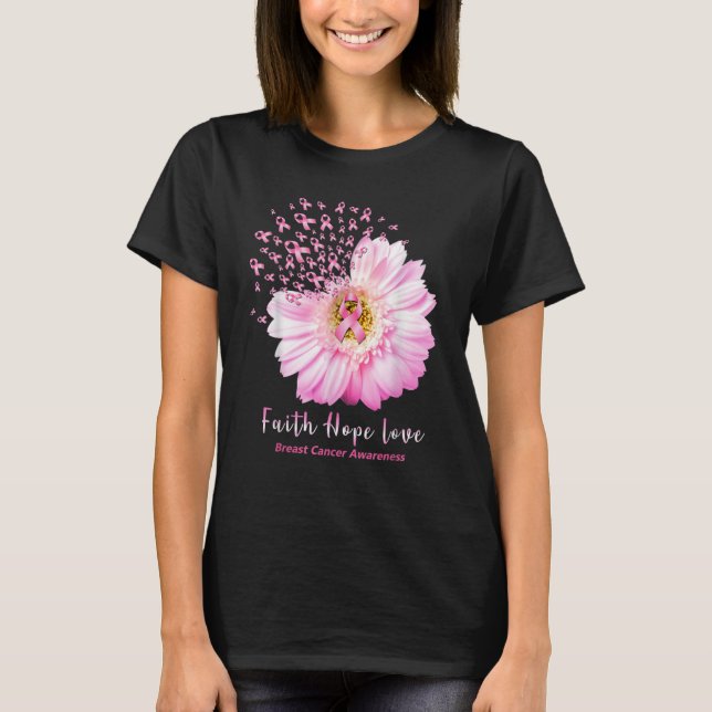 Förtroende Hope Kärlek Tshirt Breast Cancer Awaren T Shirt (Framsida)