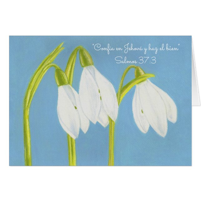 Förtroende Jehovah-Gör Good~SnowDrops~Spanish OBS Kort (Framsidan Horizontal)