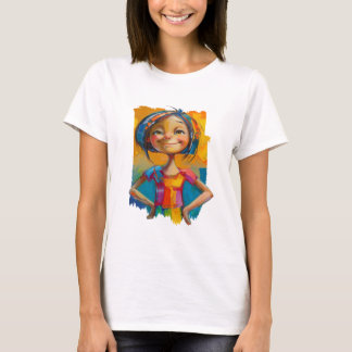 Förtroende med fet målning och orädda färger t shirt