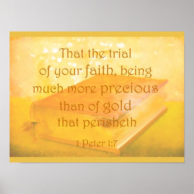 Förtroende mer än Guld Bible Scripture Poster (Framsidan)