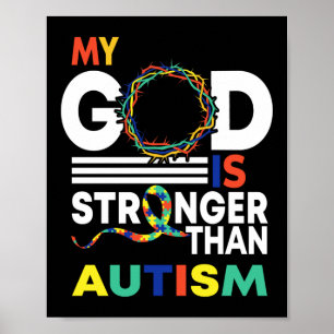 Förtroende min Gud är starkare än autismens medvet Poster