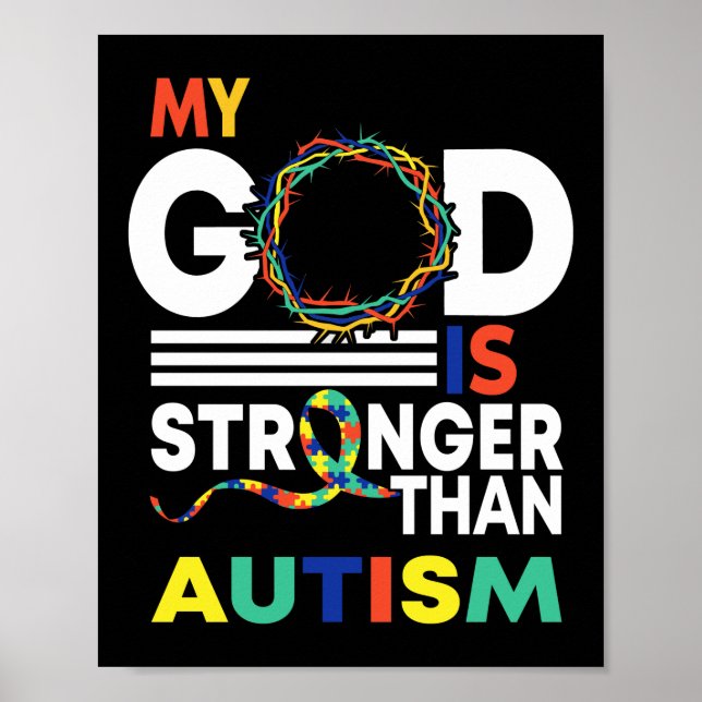 Förtroende min Gud är starkare än autismens medvet Poster (Framsidan)