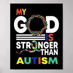 Förtroende min Gud är starkare än autismens medvet Poster
