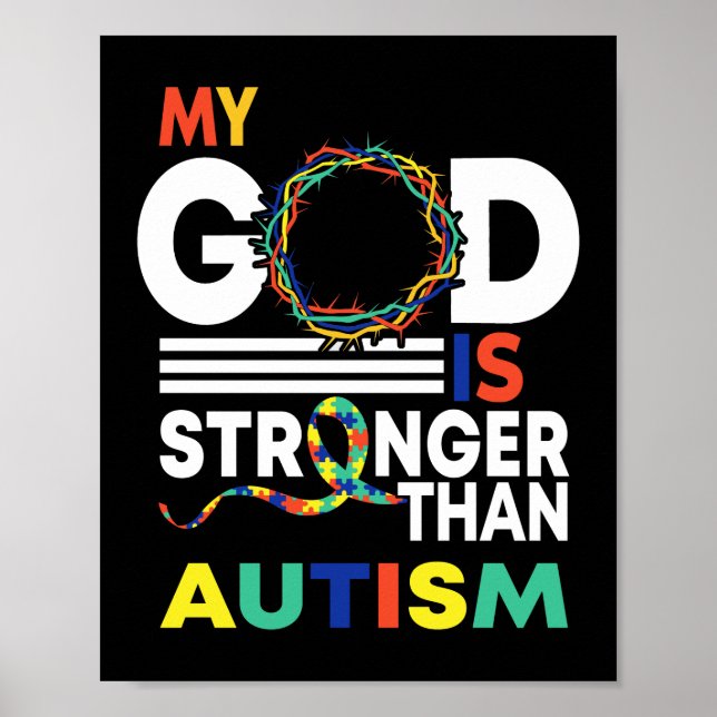 Förtroende min Gud är starkare än autismens medvet Poster (Framsidan)