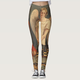 Förtroende och herravälde som spelar schack leggings