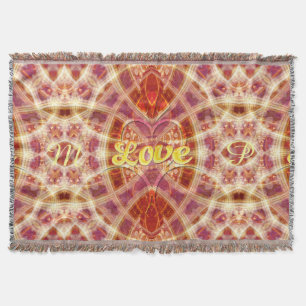 Förtroende på Kärlek Geometric Art Woven Throw Bla Filt