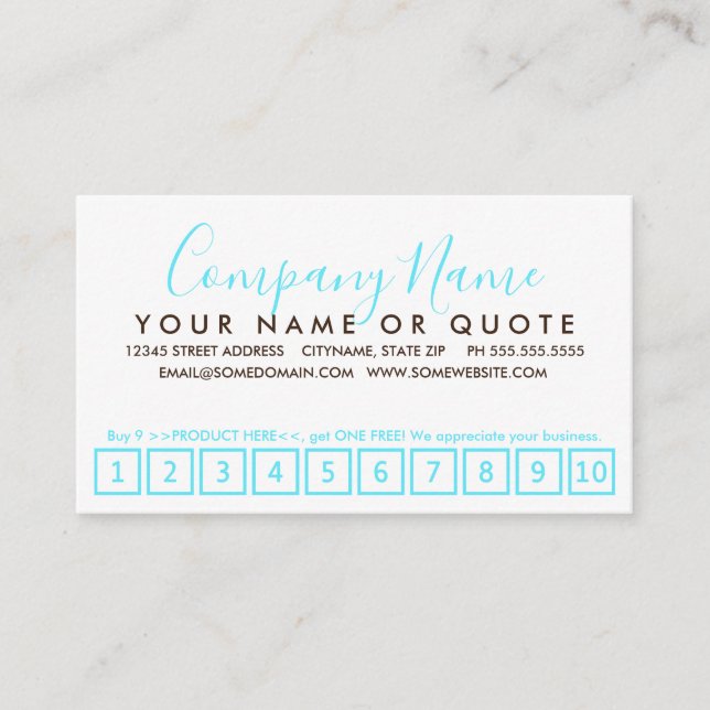 Förtroendekort för teal- och chokladpenseldrag slå lojalitetskort (Framsida)