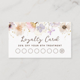 Förtroendekort för torkade blommor elegant visitkort