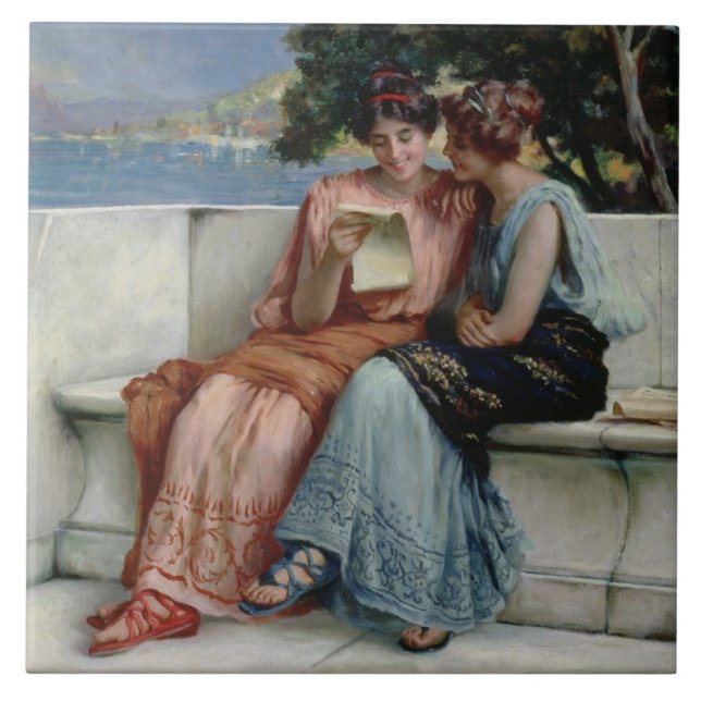 Förtroenden (olja på kanfas) kakelplatta (Framsidan)