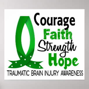 Förtroendestyrka Hoppet Traumatic Brain Injury Poster