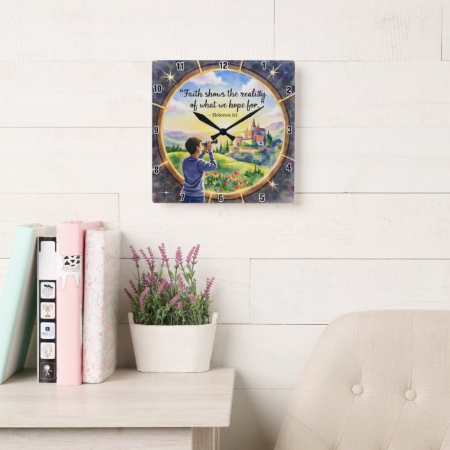 Förtroendet visar verkligheten i det vi hoppas på fyrkantig klocka (Läsesal)