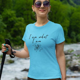 Förtrolig kvinna med minimal konst-Blommigt T Shirt