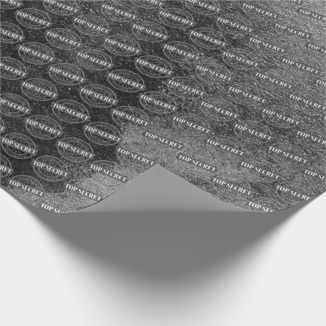 Förtrolig, topphemlig, Frimärke Black Silver Grung Presentpapper (Hörn)