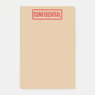 Förtroliga efterhandsanteckningar stämplade post-it block