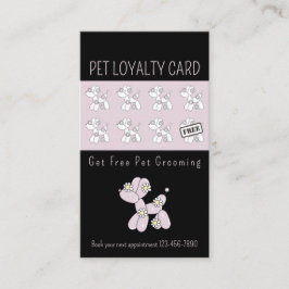 Förtrolighet för rosa av sällskapsdjur med groomin visitkort