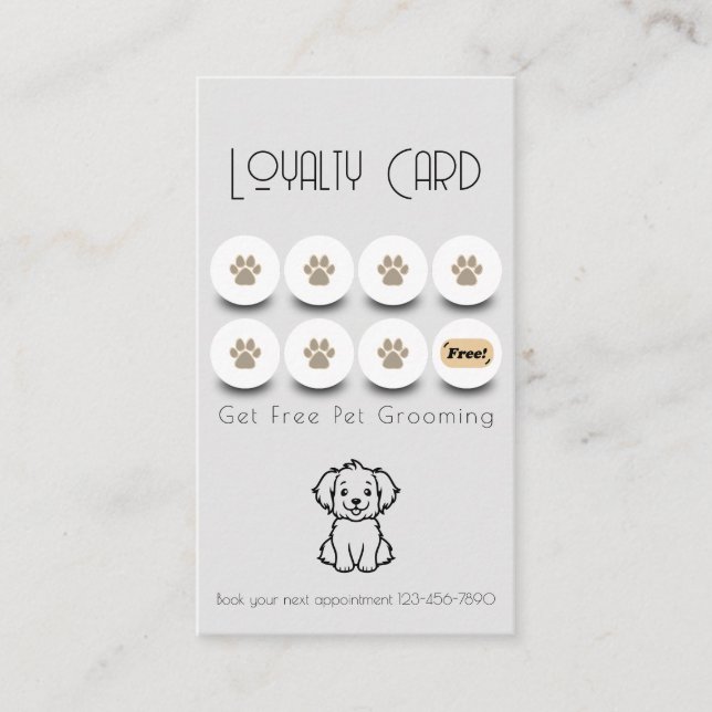 Förtrolighet för sällskapsdjur i tass visitkort (Framsida)