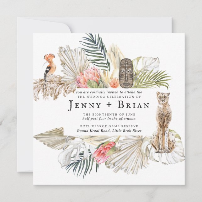 Förtrollad afrikansk safari | Boho botanisk bröllo (Framsida)