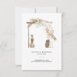 Förtrollad afrikansk Safari Bröllop spara datum