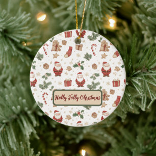 Förtrollad akvarell Glad jul julgran ornament