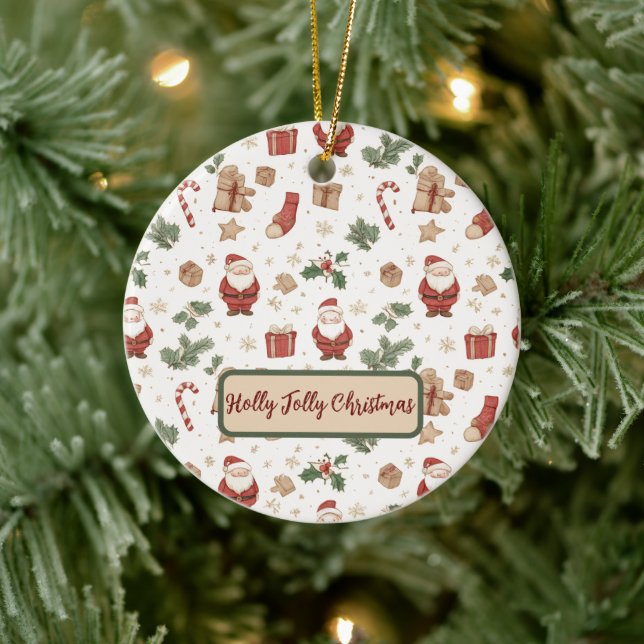 Förtrollad akvarell Glad jul julgran ornament  (Träd)