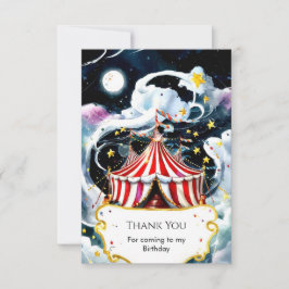 Förtrollad Akvarellcirkus Födelsedag Tack Kort