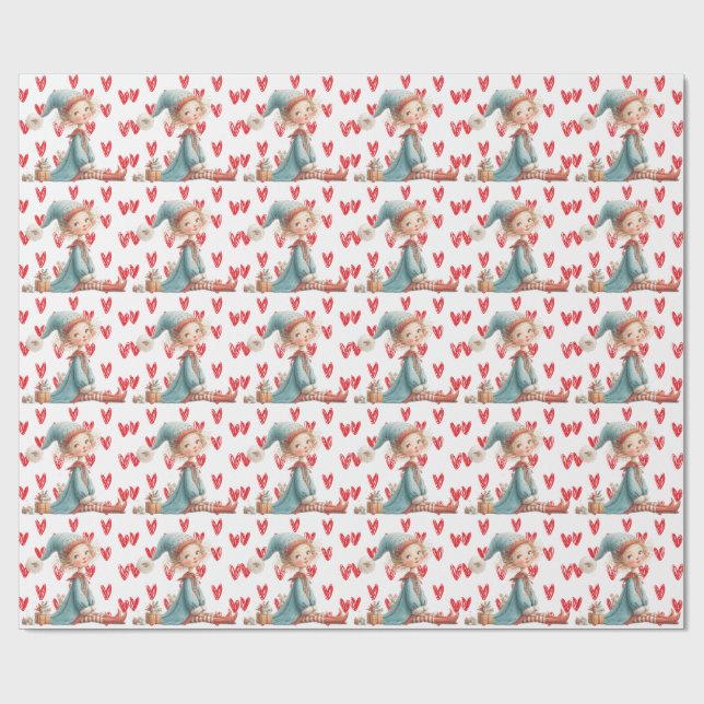 Förtrollad Alv | Julstuga Jul  Presentpapper (Platt)