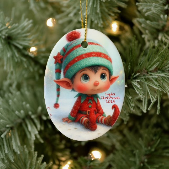 Förtrollad Alv | North Pole Julmagi Julgransprydnad Keramik (Träd)