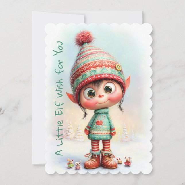 Förtrollad Alv | North Pole Julmagi Julkort (Framsida)