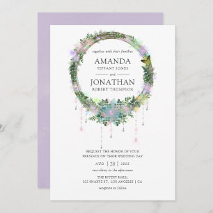 Förtrollad älvkrans Bröllop Inbjudningar