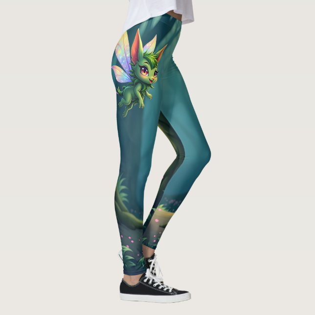 Förtrollad älvkreatur – Magisk skogsande  Leggings (Höger)