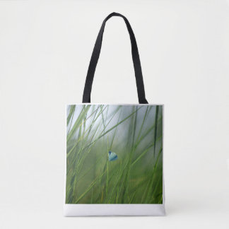 Förtrollad äng blå fjäril canvas toteväska tygkasse